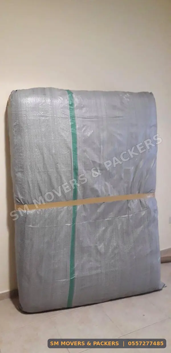 Mattress wrapped for transport